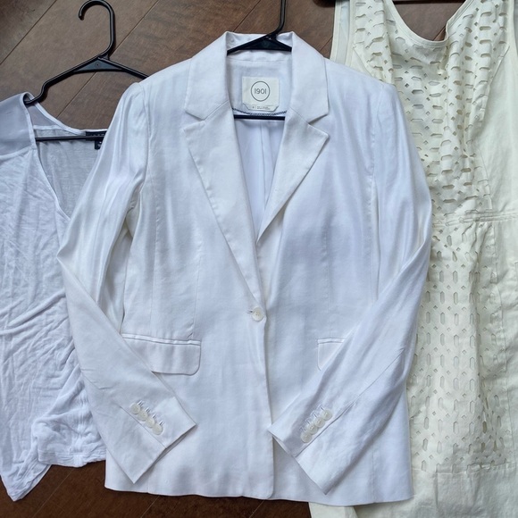 1901 Ecru White Linen Single-Button Blazer | Size 8 - Picture 13 of 13